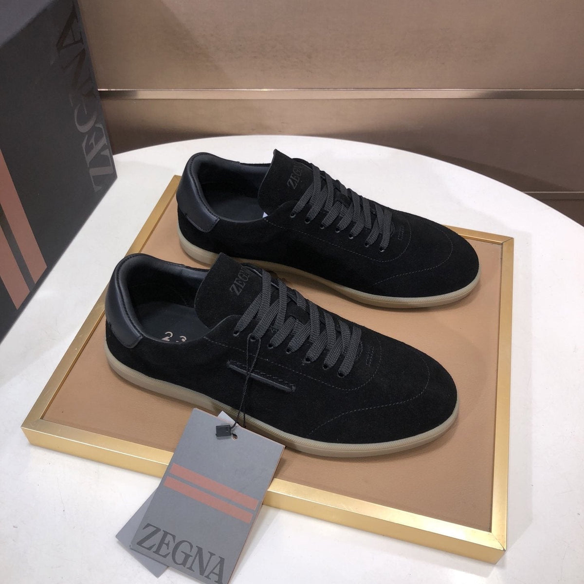 Zegna 232 Suede Low-Top Sneakers