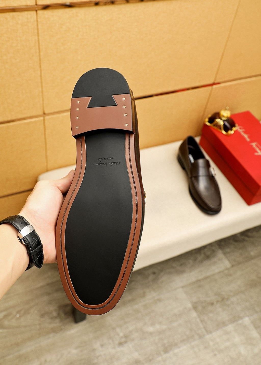Ferragamo Leather Buckle Loafers