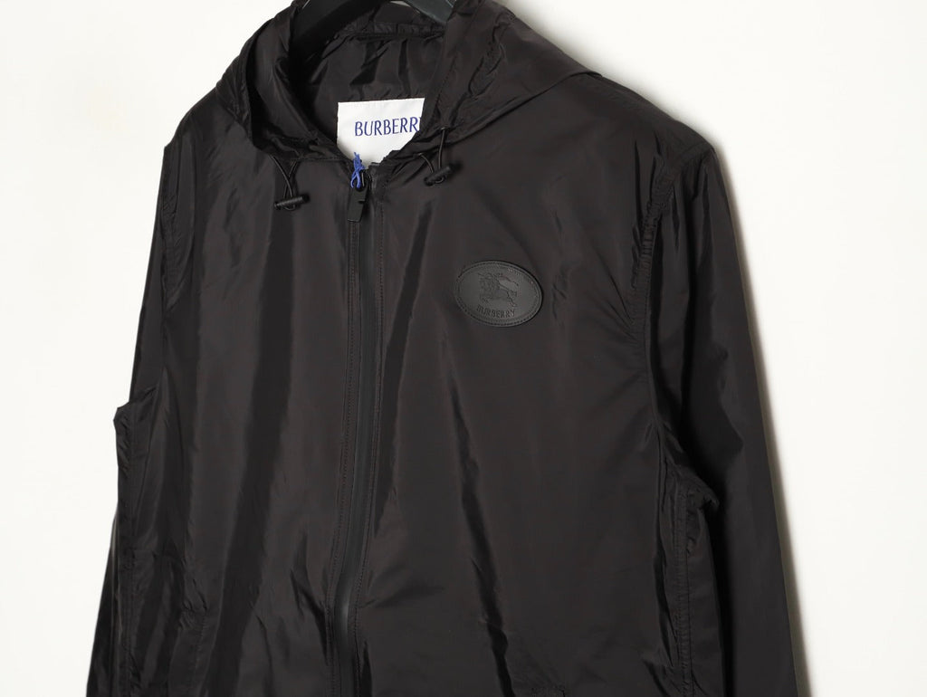 Burberry Equestrian Emblem Hooded Zip Jacket - Black